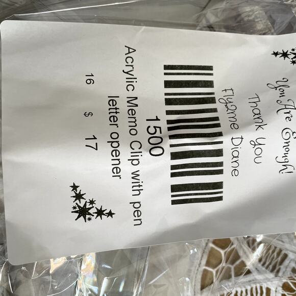 Acrylic Memo Clip in BOX with ball point pen and letter opener - Picture 7 of 7